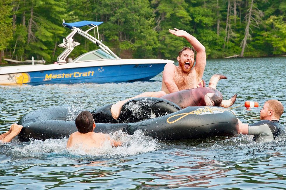 LGBTQ+ adults having fun at adult summer camp