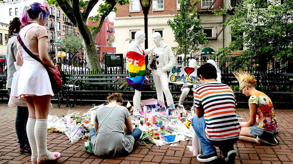 LGBTQ Hate Crime Mourners NYC Christopher Street Liberation Park