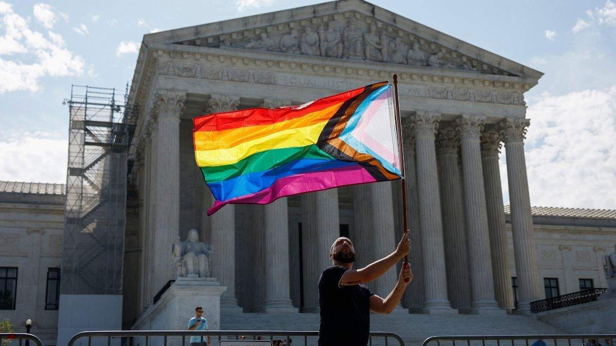 lgbtq pride flag flown outside the u.s. supreme court