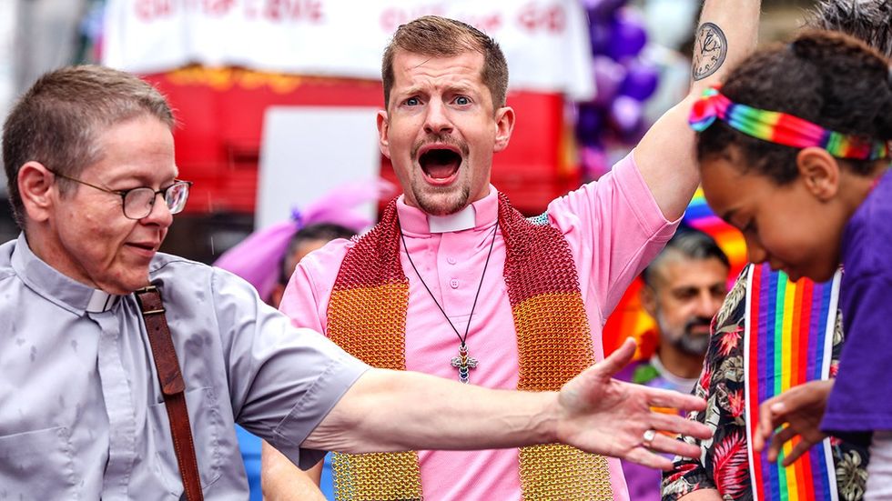 LGBTQ Pride Parade Lesbian Nun Gay Priest Religious Queer People Greet Bystanders