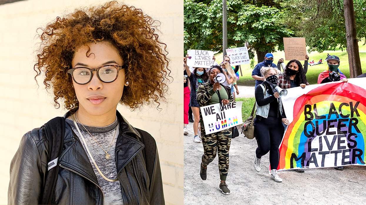 LGBTQ youth safe space school black queer lives matter parade banner