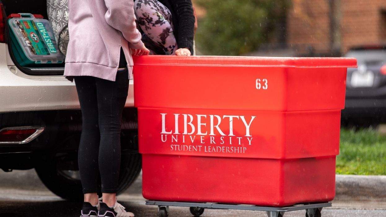 liberty university bin at a car