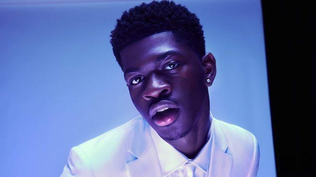 Lil Nas X in pink suit.