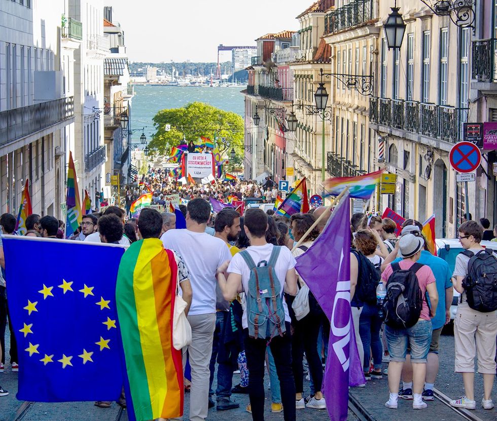 Lisbon Portugal 2018 LGBT people take part in Pride Parade