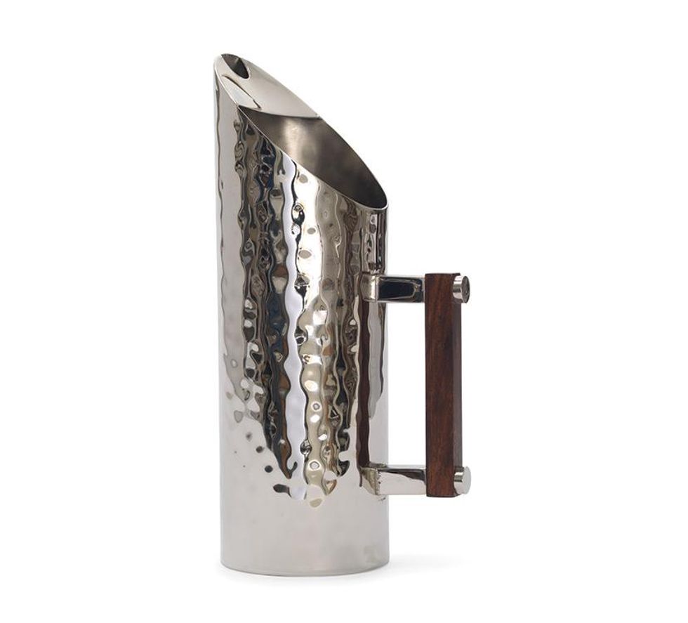 Love gay-owned MGBW\u2019s Hammered Metal and Walnut Pitcher. ($128 MGBWhome.com)