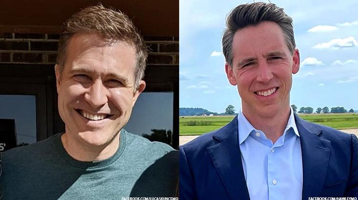 Lucas Kunce and Sen. Josh Hawley