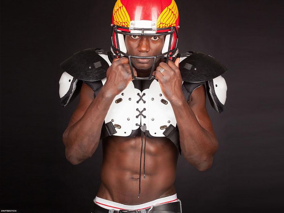 man in american football gear