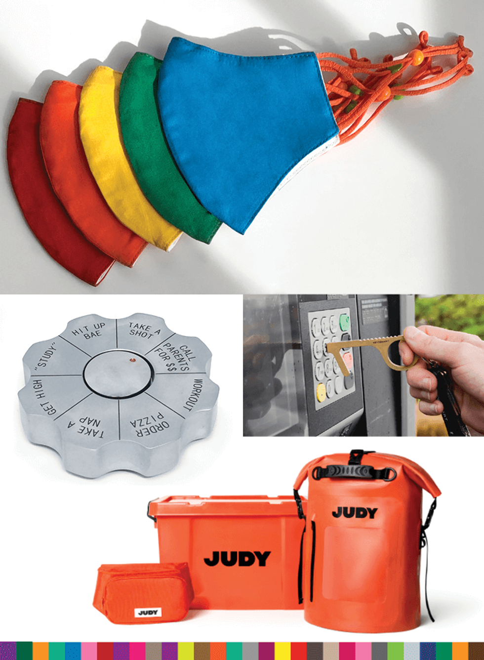 Marcella Moda NYC Facemasks, Natico Decision Maker, KeySmart Clean Key, Judy Emergency Preparedness Kit