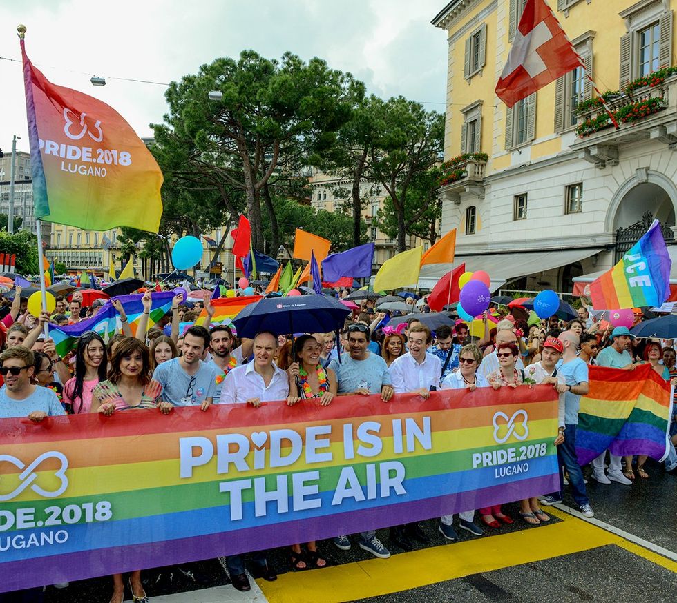 Marchers LGBTQIA Pride parade of Lugano Switzerland 2018