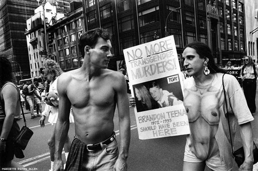 Mariette Pathy Allen "Brandon Teena should have been here", Gay Pride Parade, 1993. Courtesy of the artist.