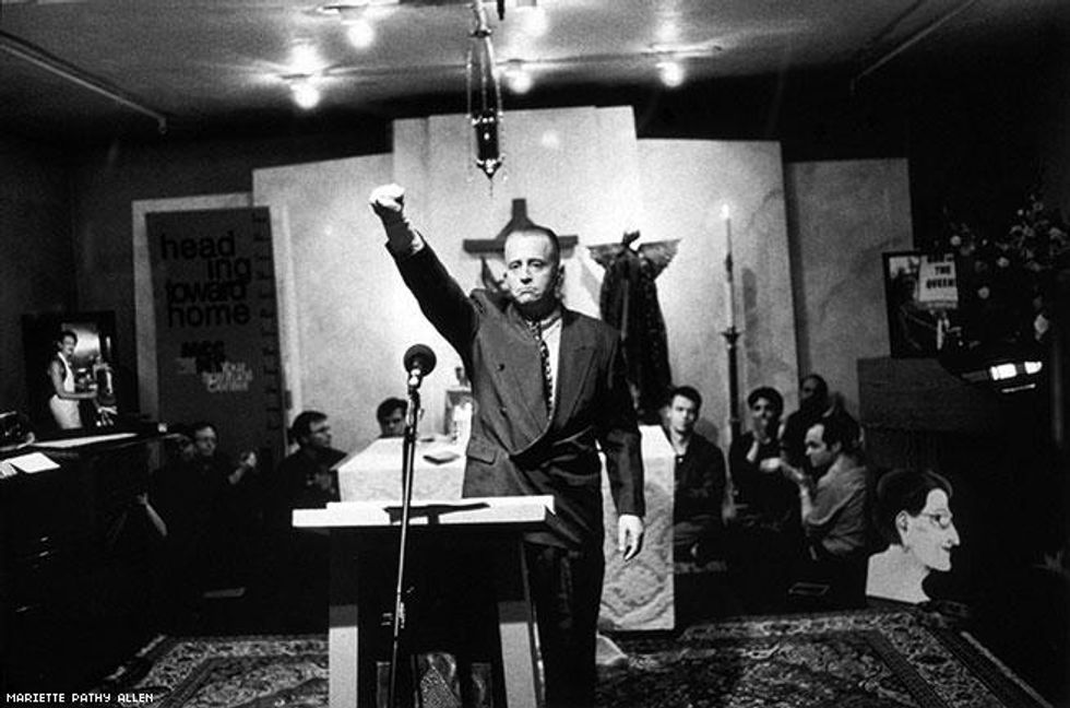 Mariette Pathy Allen, Leslie Feinberg at Sylvia Rivera's funeral, 2002. Courtesy of the artist.