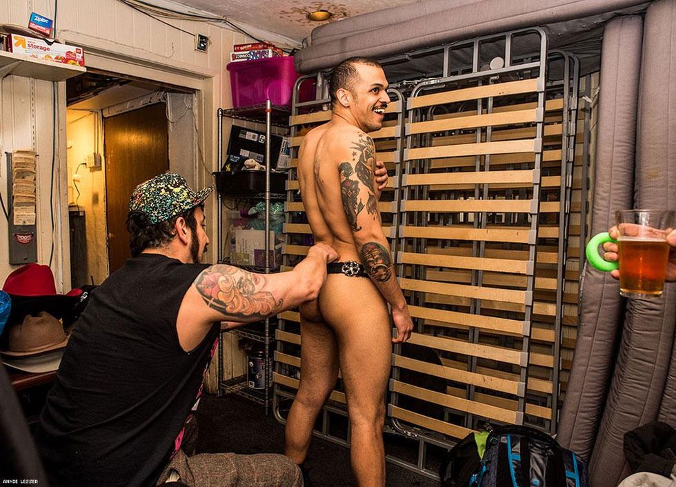 Mario fixes Rify Royalty's "costume."