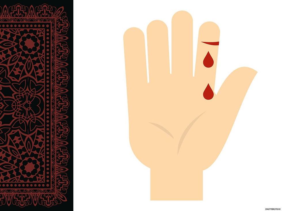 Maroon on left = cuts. Maroon on right = bleeds.