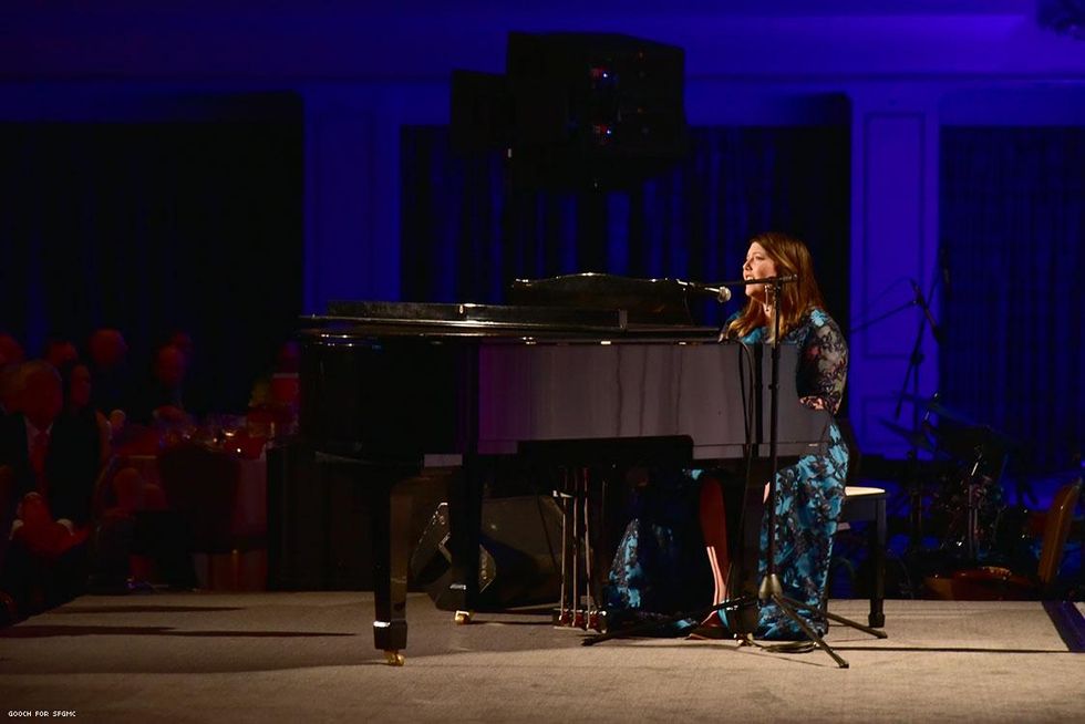 Mary Lambert performing "She Keeps Me Warm."