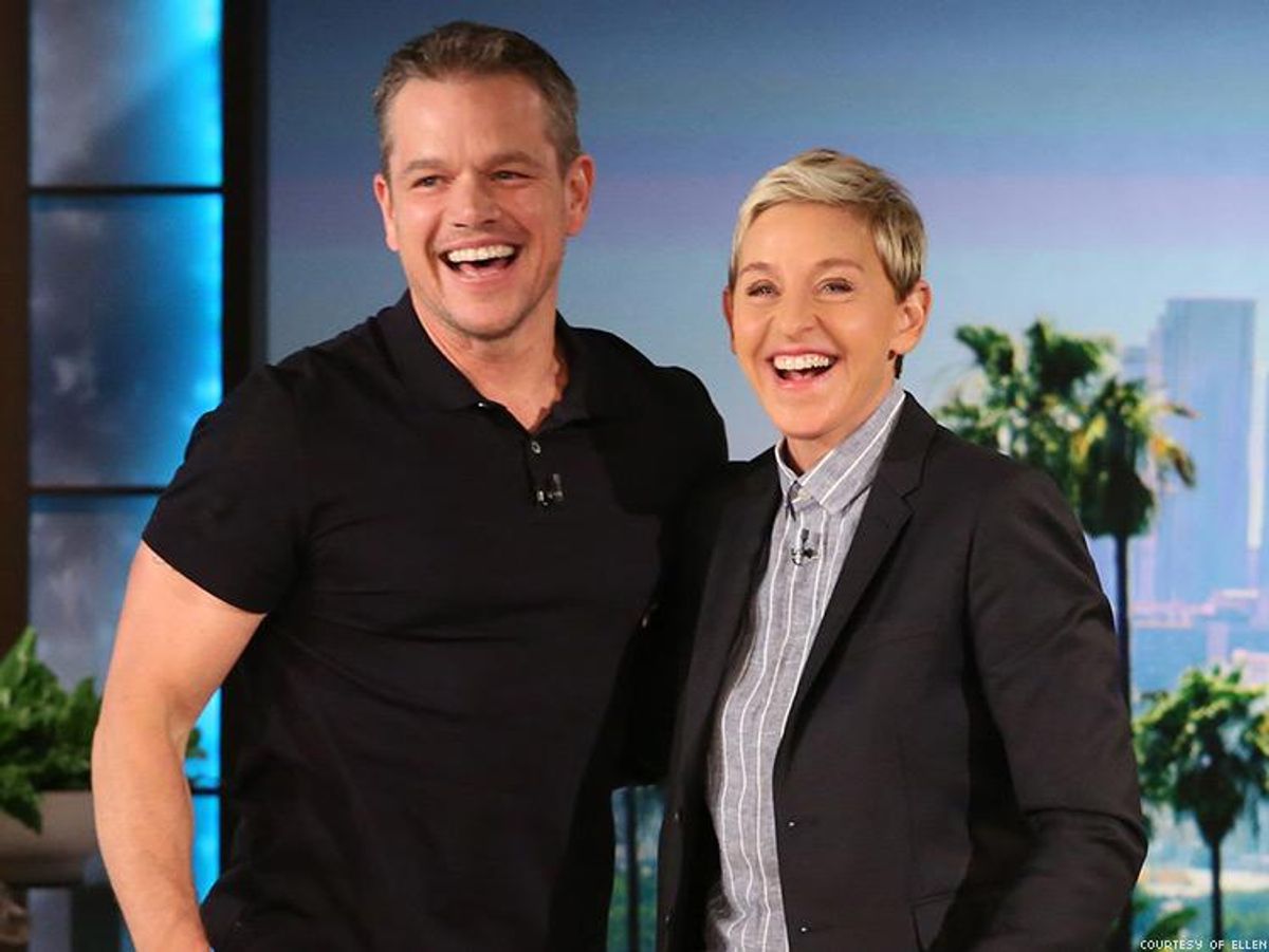 Matt Damon (left) and Ellen DeGeneres