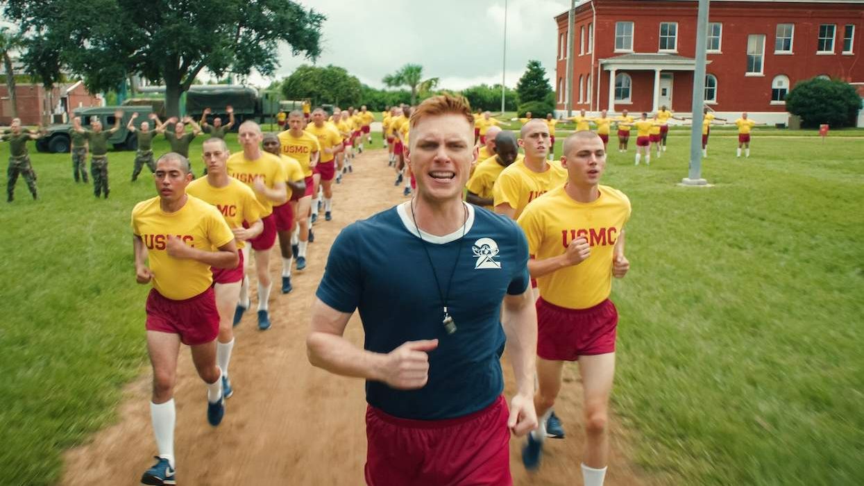 Max Parker as Sgt. Sullivan (center) and Miles Heizer as Cameron (right)