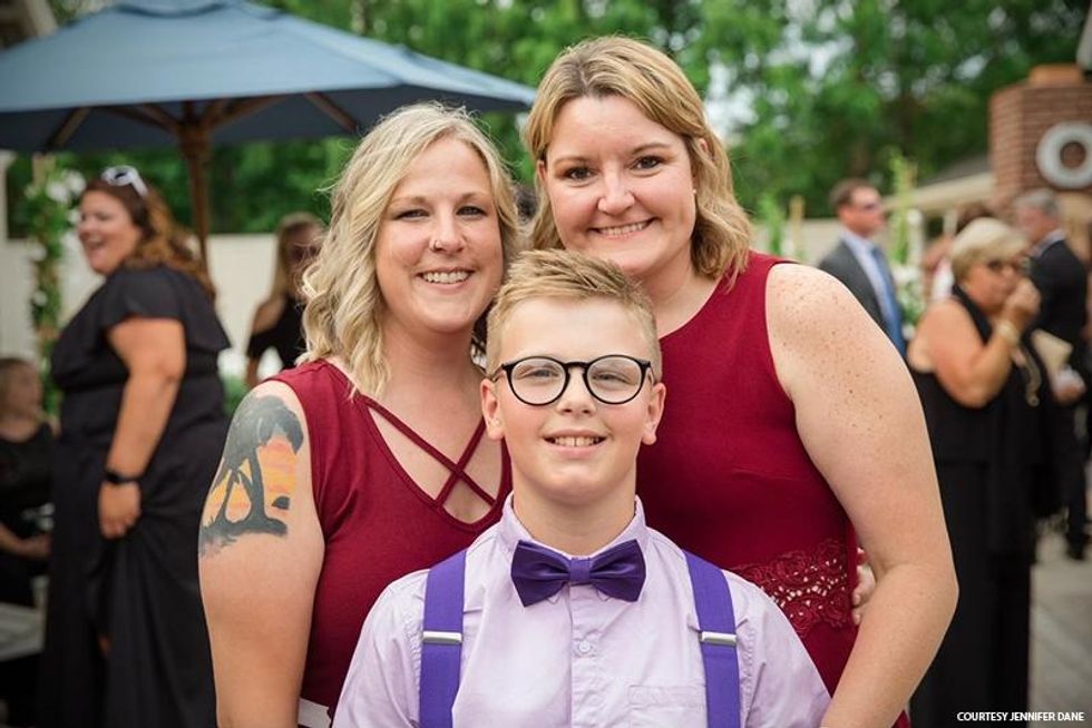 Megan Stratton, Jennifer Dane, and their son Brayden