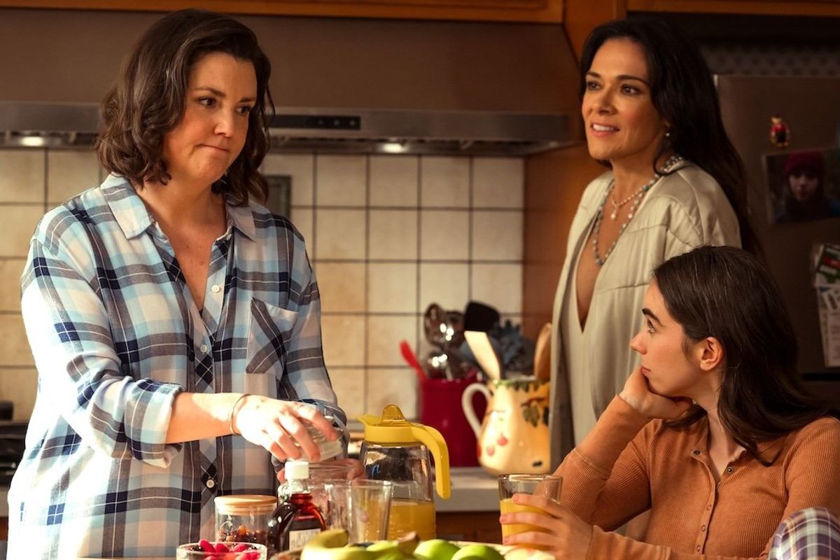 Melanie Lynskey, Simone Kessell, and Sarah Desjardins in Yellowjackets