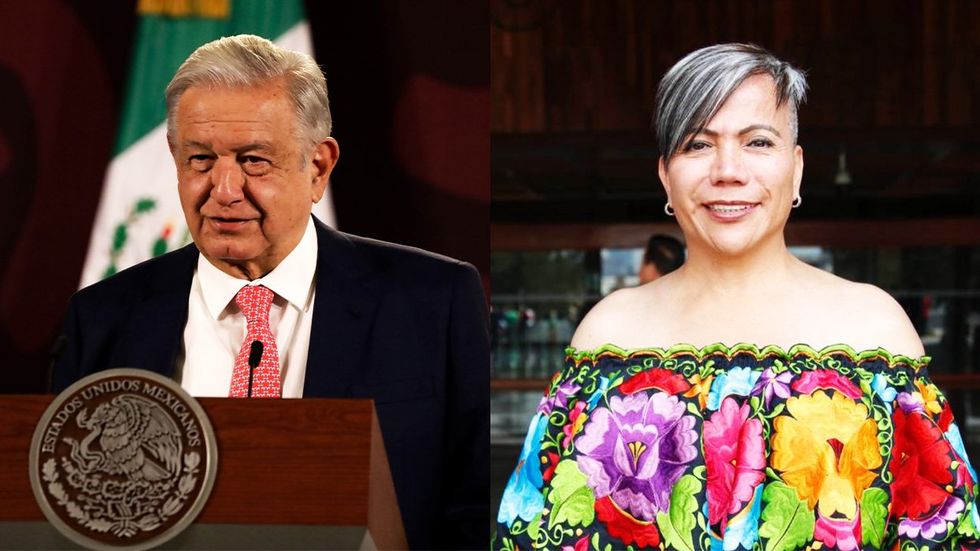 Mexican President Manuel Lopéz Obrado and Salma Luévano
