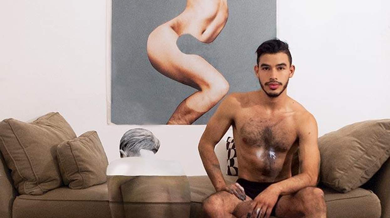 Michael Mejia and La Furia Mancebo (camouflaged in body paint)