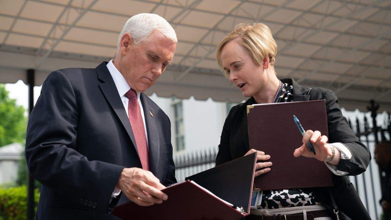 mike pence being briefed by julia curlee