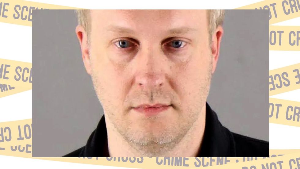 Minnesota State Senator Justin Eichorn mugshot on crime tape background