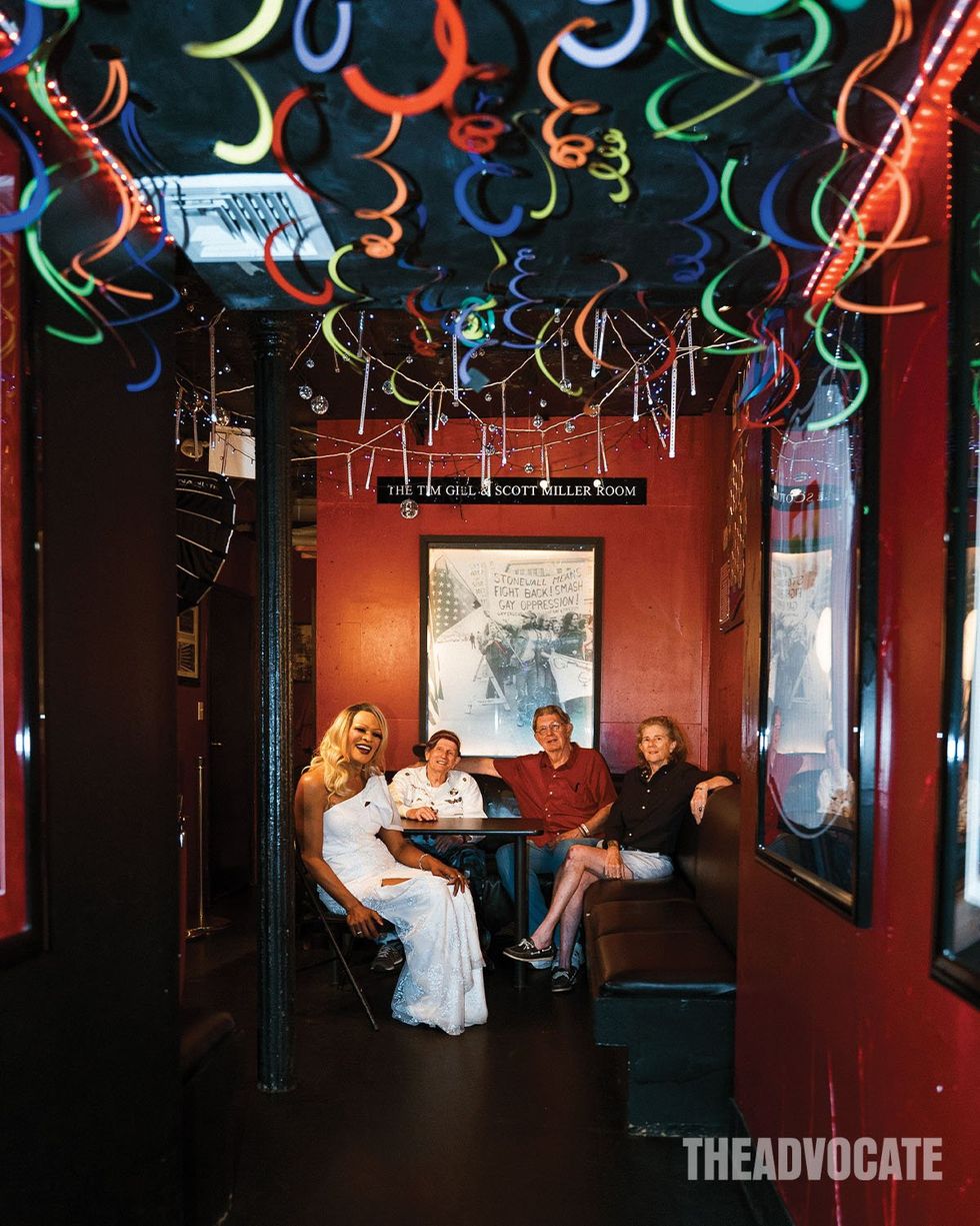 Miss Simone and Randy Wicker and Fredd E. \u201cTree\u201d Sequoia and Donna Aceto at the Stonewall Inn