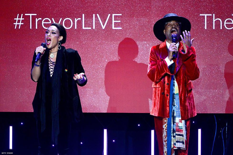 Mj Rodriguez (L) and Billy Porter