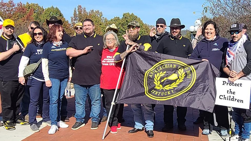 Moms for Liberty Proud Boys Protect the Children Rally