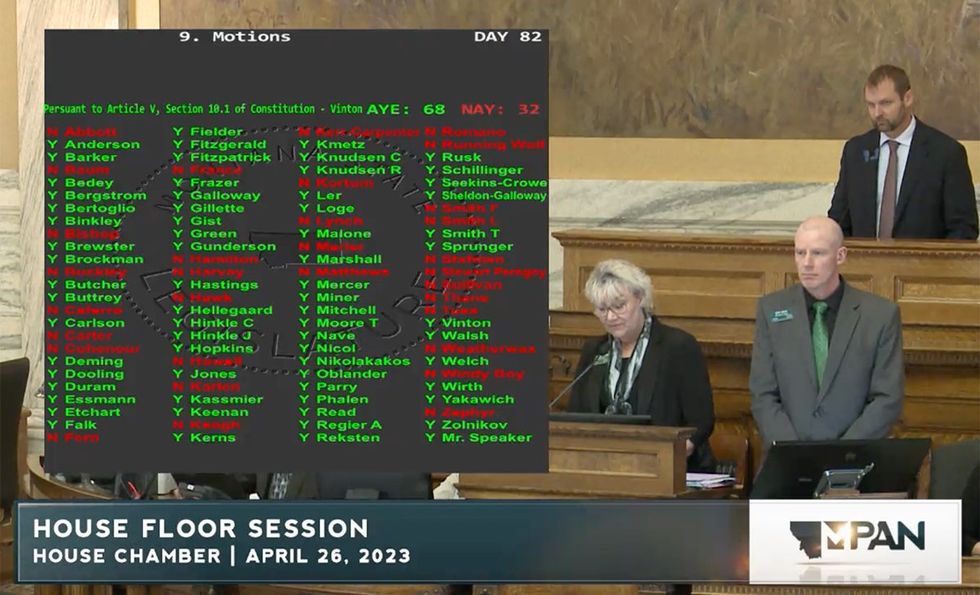 Montana State House Vote Board