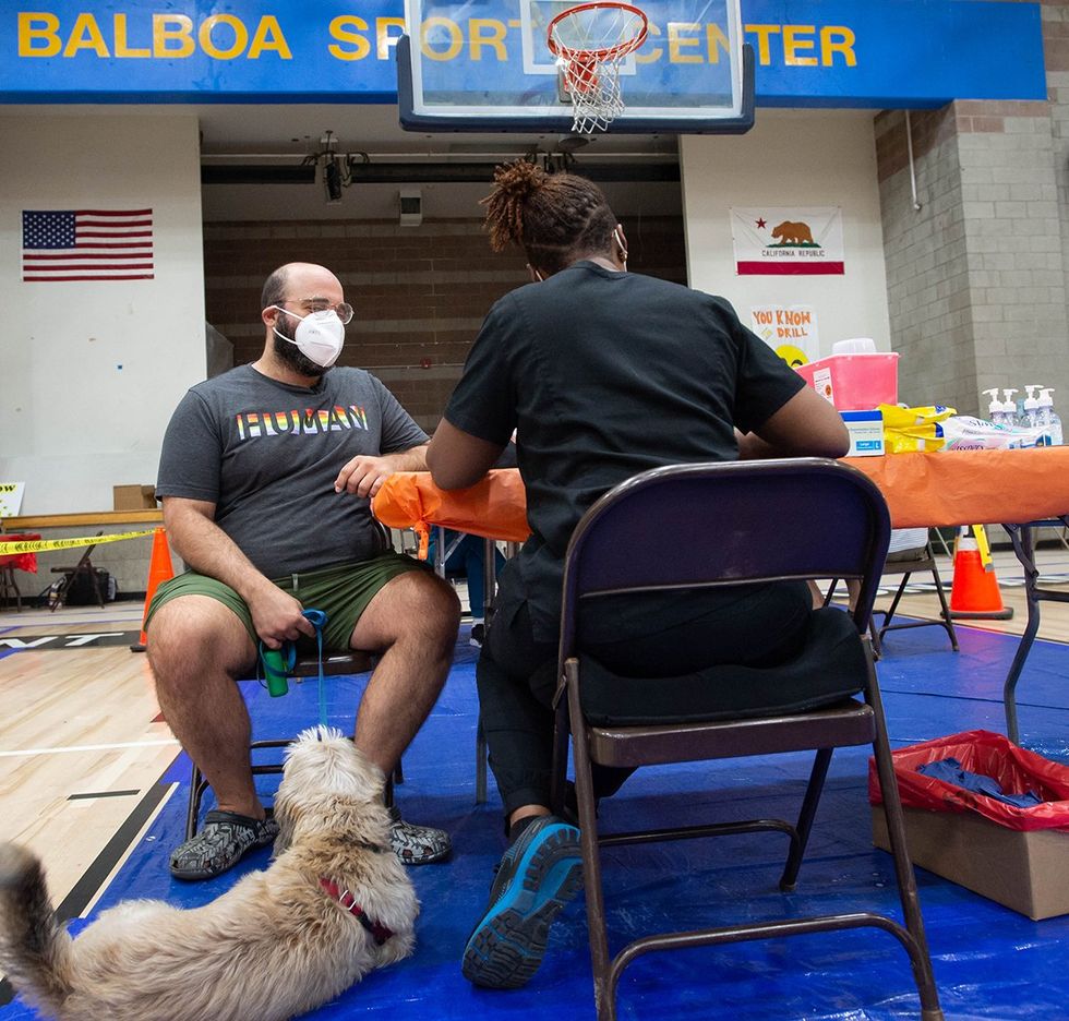 mpox vaccine station at the Balboa Sports Complex Encino California 2022