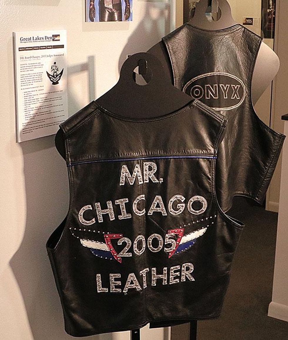 Mr. Chicago Leather 2005 title vest, belonging to Jeff Willoughby.