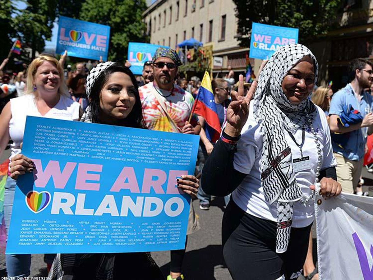 Muslims marching in the 2016 Portland Pride Parade