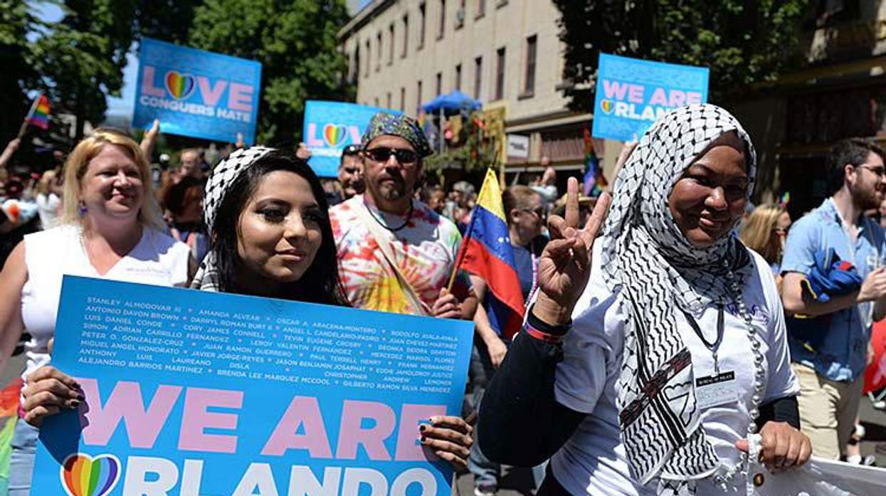 Muslims marching in the 2016 Portland Pride Parade