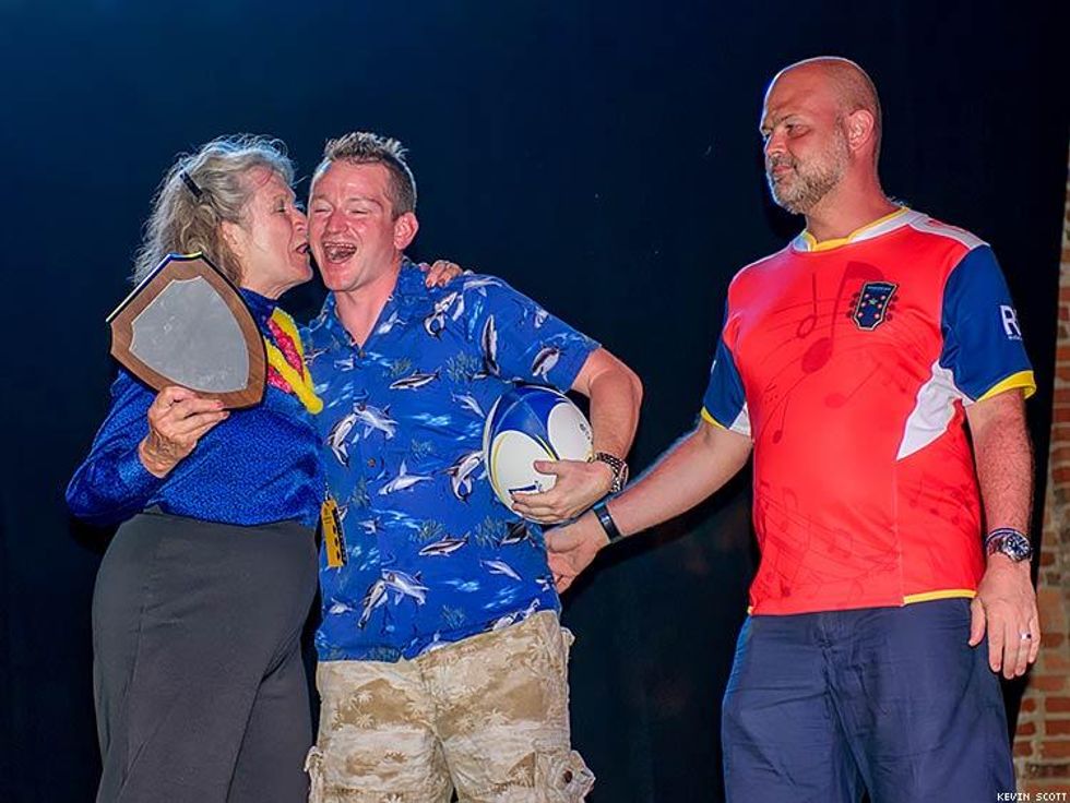 Nashville Captain Mike McKervey Accepts the Bingham Shield