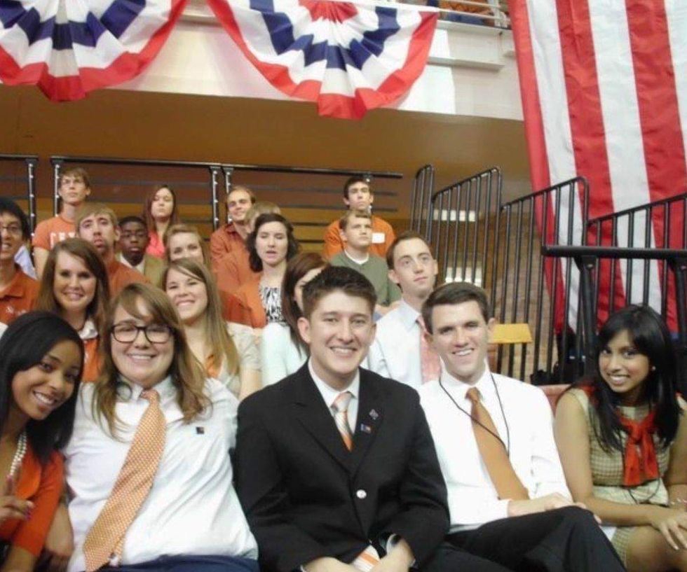 nathan bunch with college democrats and james talarico