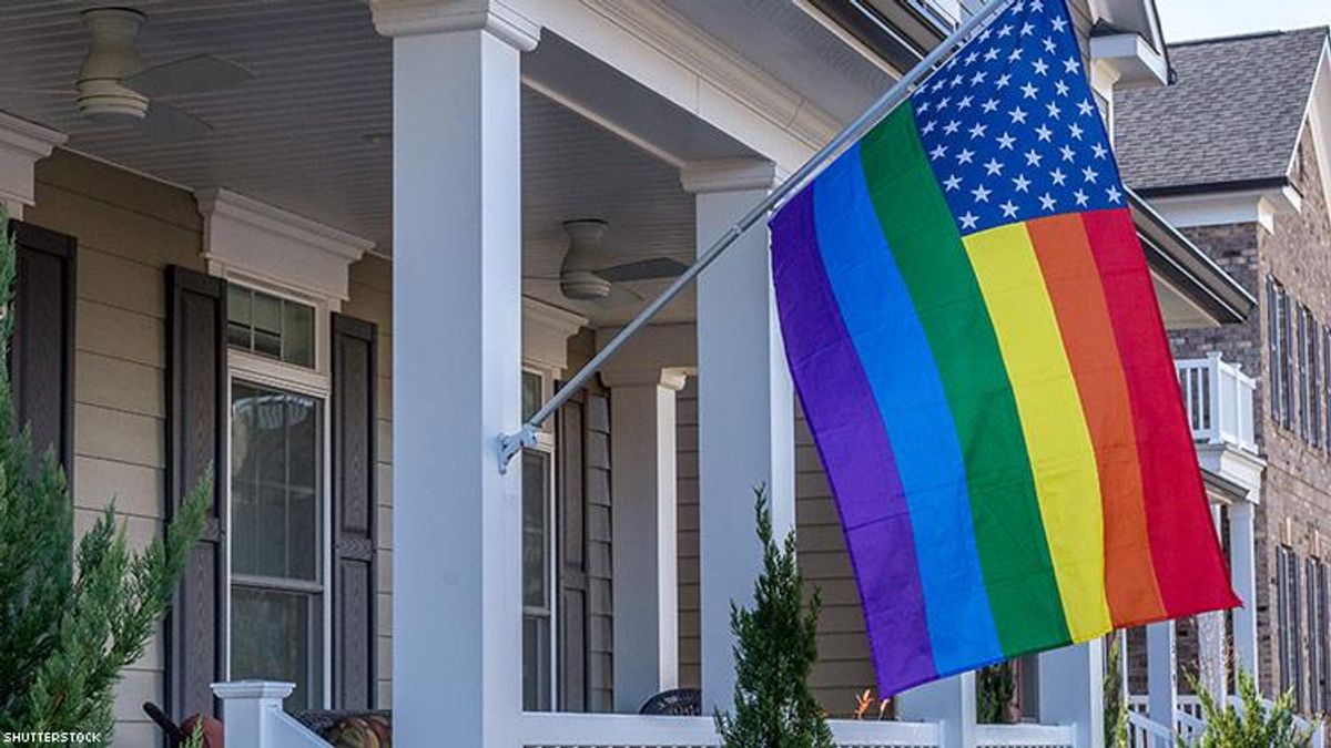 Neighbors Fly Rainbow Flag in Solidarity After Theft