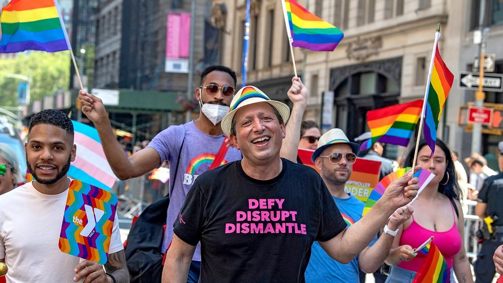 New York City Comptroller Brad Lander Pride Parade Defy Disrupt Dismantle tshirt
