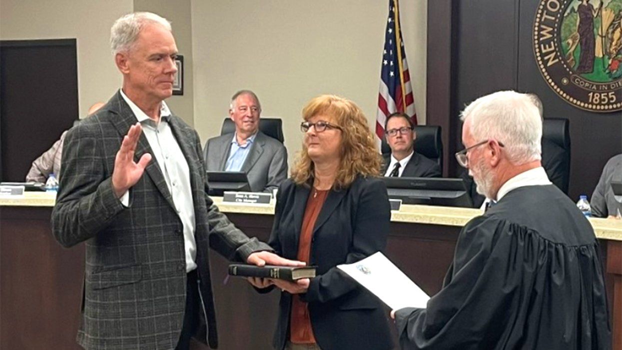 Newton, North Carolina, City Council member Jon McClure at swearing-in ceremony