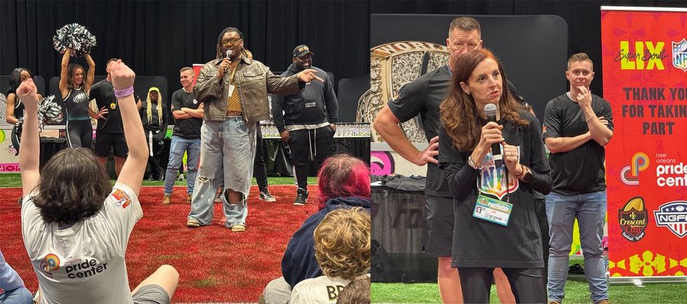 NFL leaders host Pride Flag Football clinic for youth ahead of Super Bowl game