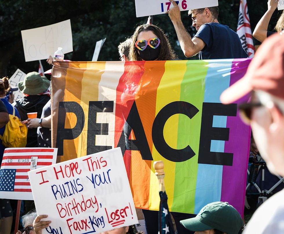No Kings protest in downtown San Antonio Texas