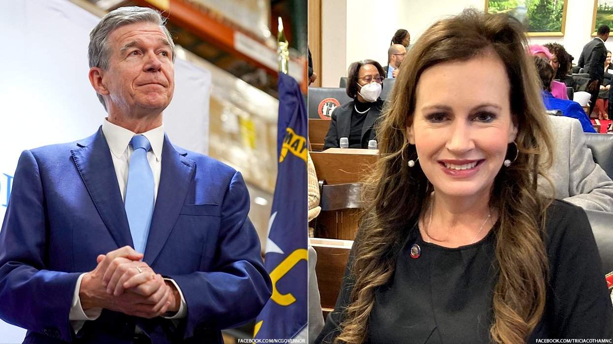 North Carolina Gov. Roy Cooper and Rep. Tricia Cotham