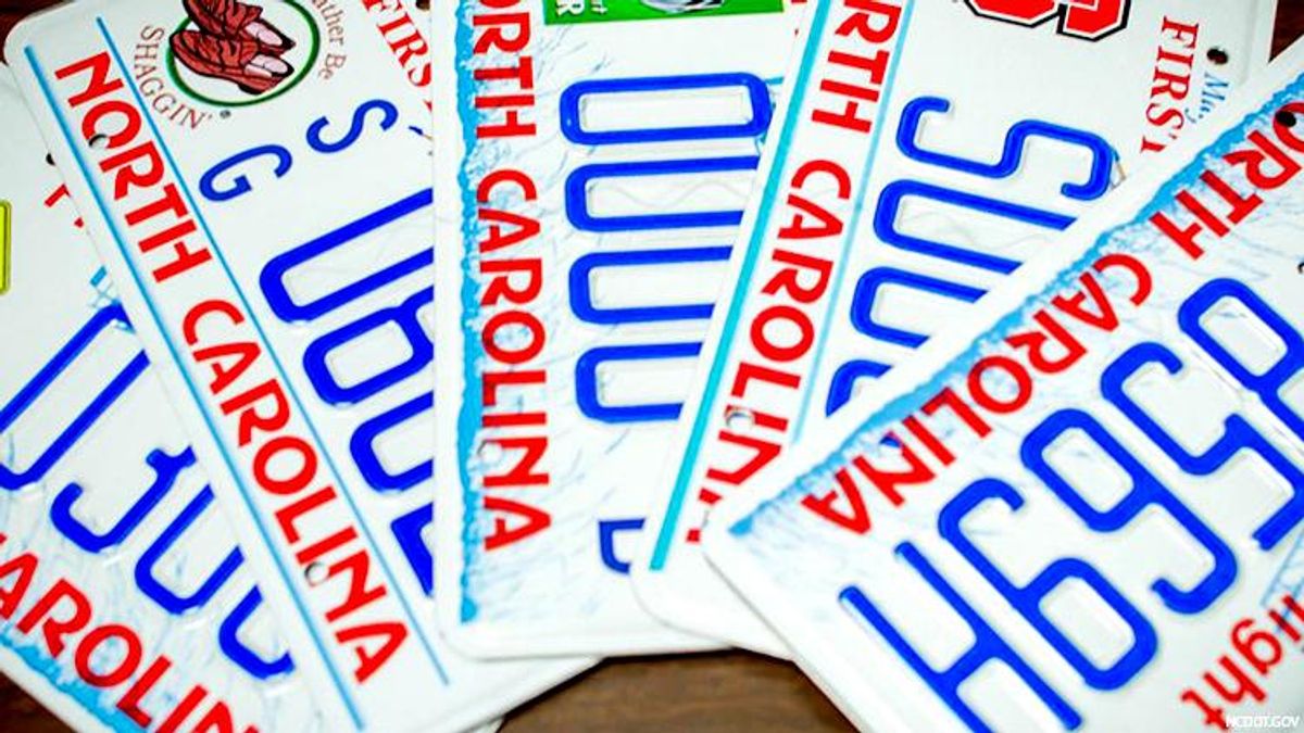 North Carolina license plates