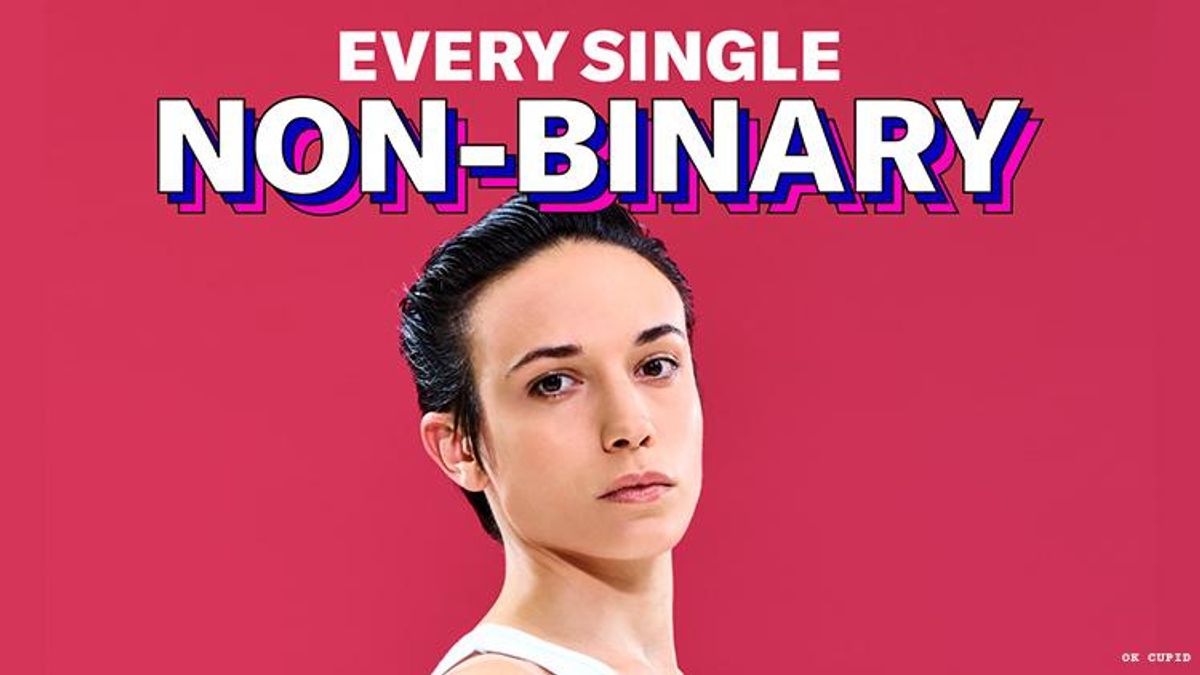 OkCupid ad featuring non-binary model