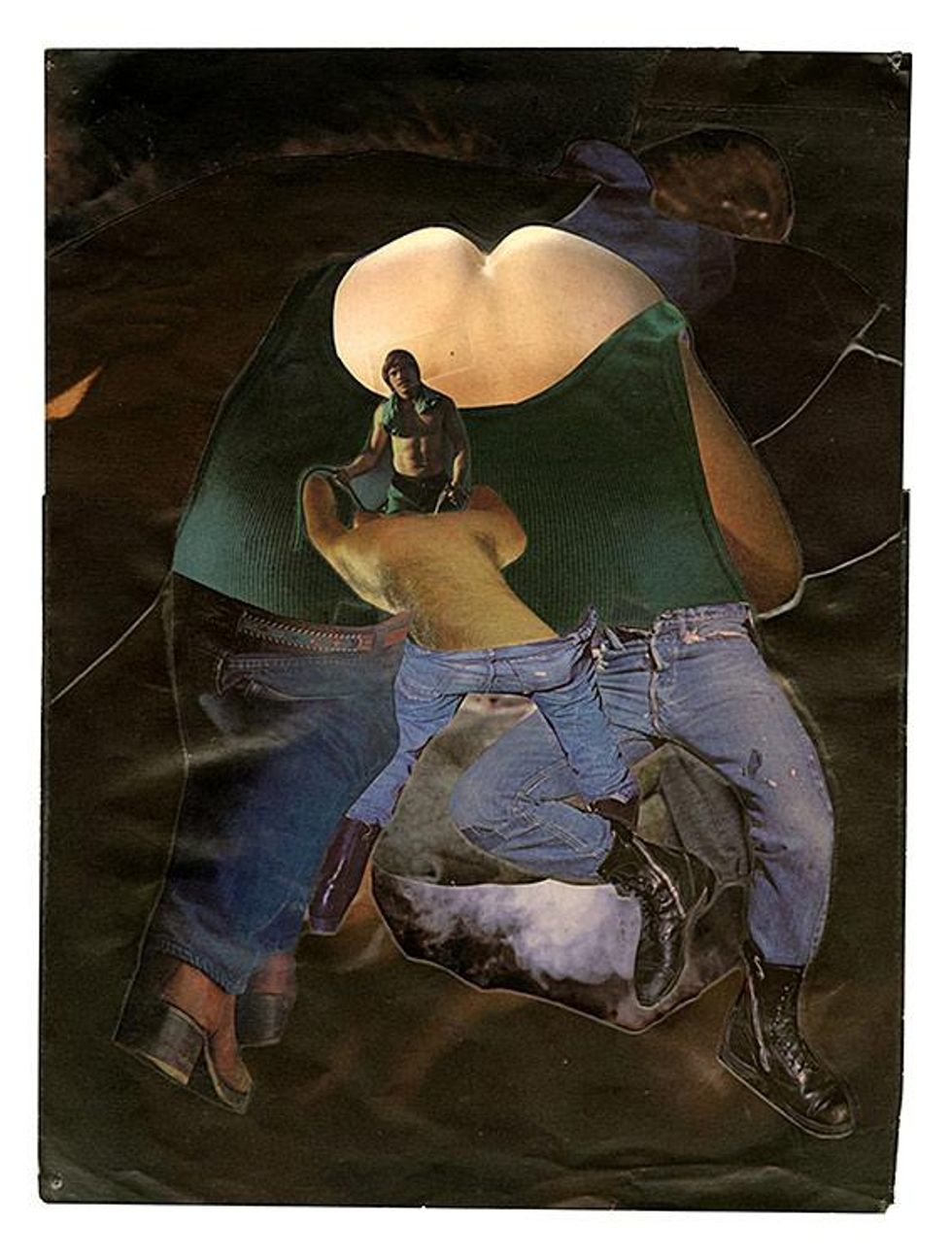 Olaf Odegaard, Title unknown (Butt with jeans), c. 1985. Mixed media collage, 13 x 10.5 inches. Courtesy of ONE National Gay & Lesbian Archives at the USC Libraries