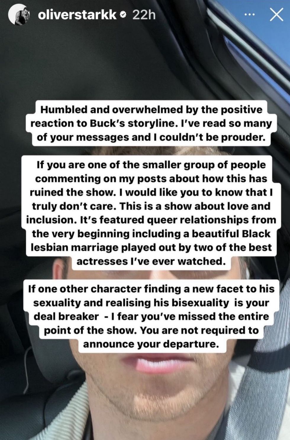 Oliver Stark via Instagram story