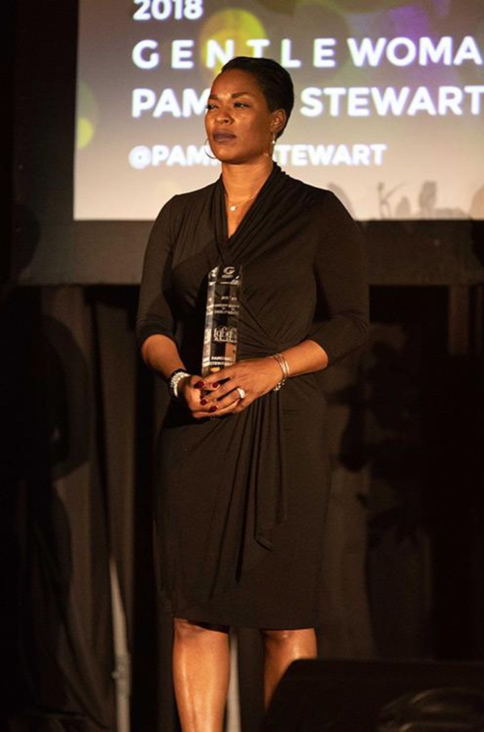 On stage at the Gentlemen's Ball