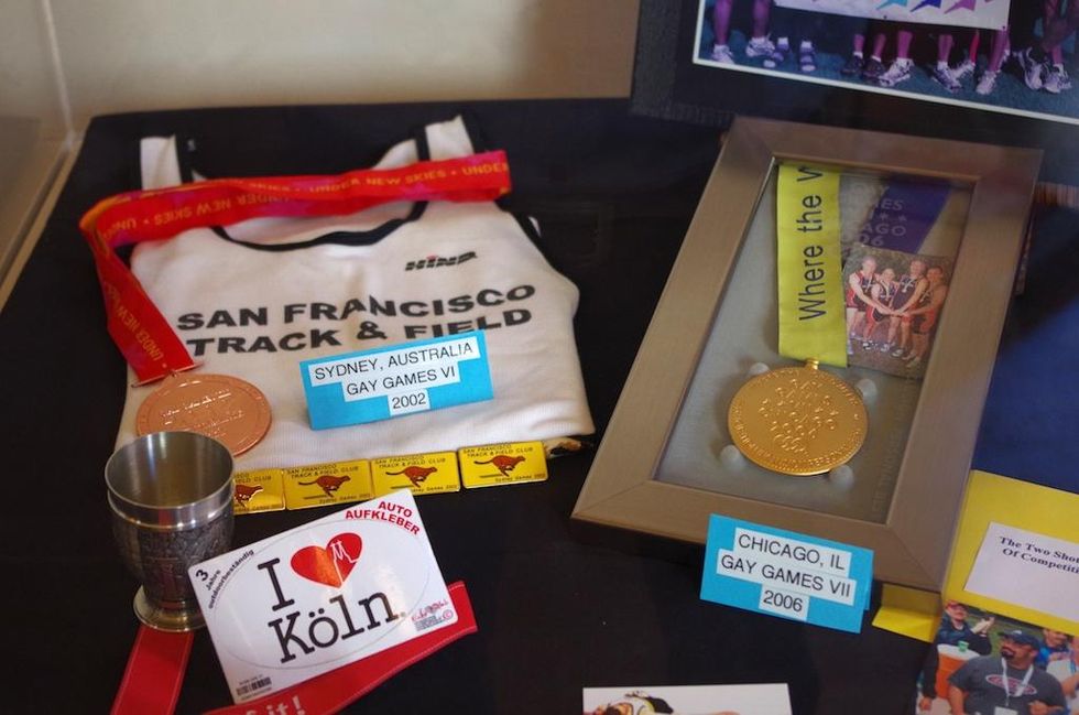 One of many archival displays of local lgbt groups