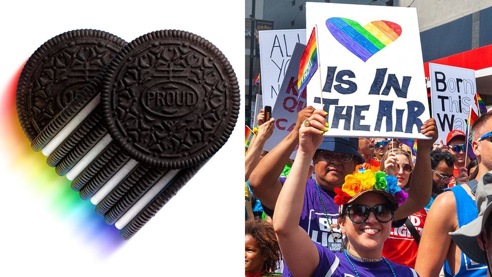 Oreo PFLAG partnership Rainbow Love signs LGBTQ pride parade
