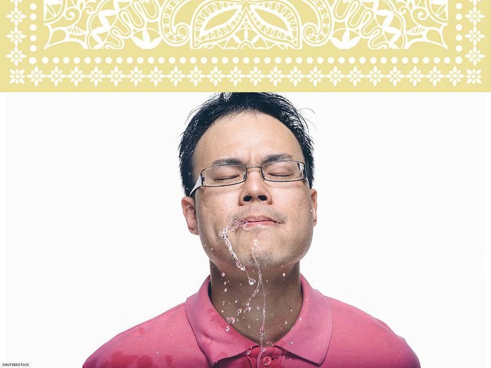 Pale yellow on left = spitter. Pale yellow on right = loves spit.